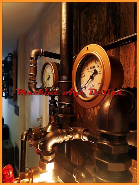 steampunk tűzcsap design lámpa ,ipari lakberendezés , machine age