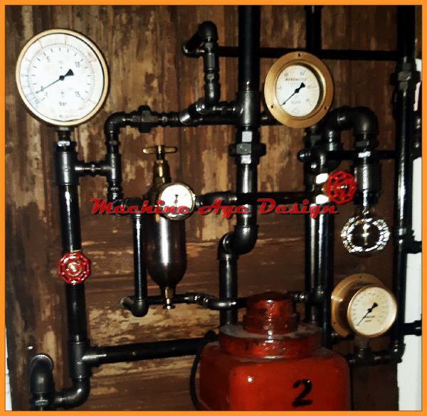 steampunk tűzcsap design lámpa ,ipari lakberendezés , machine age