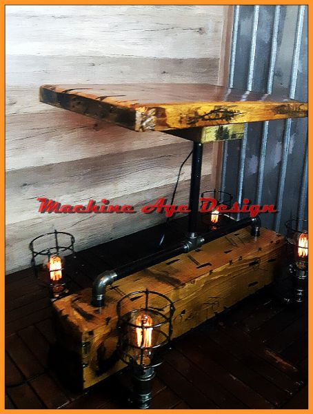 4  fáklyás asztal , machine age , steampunk